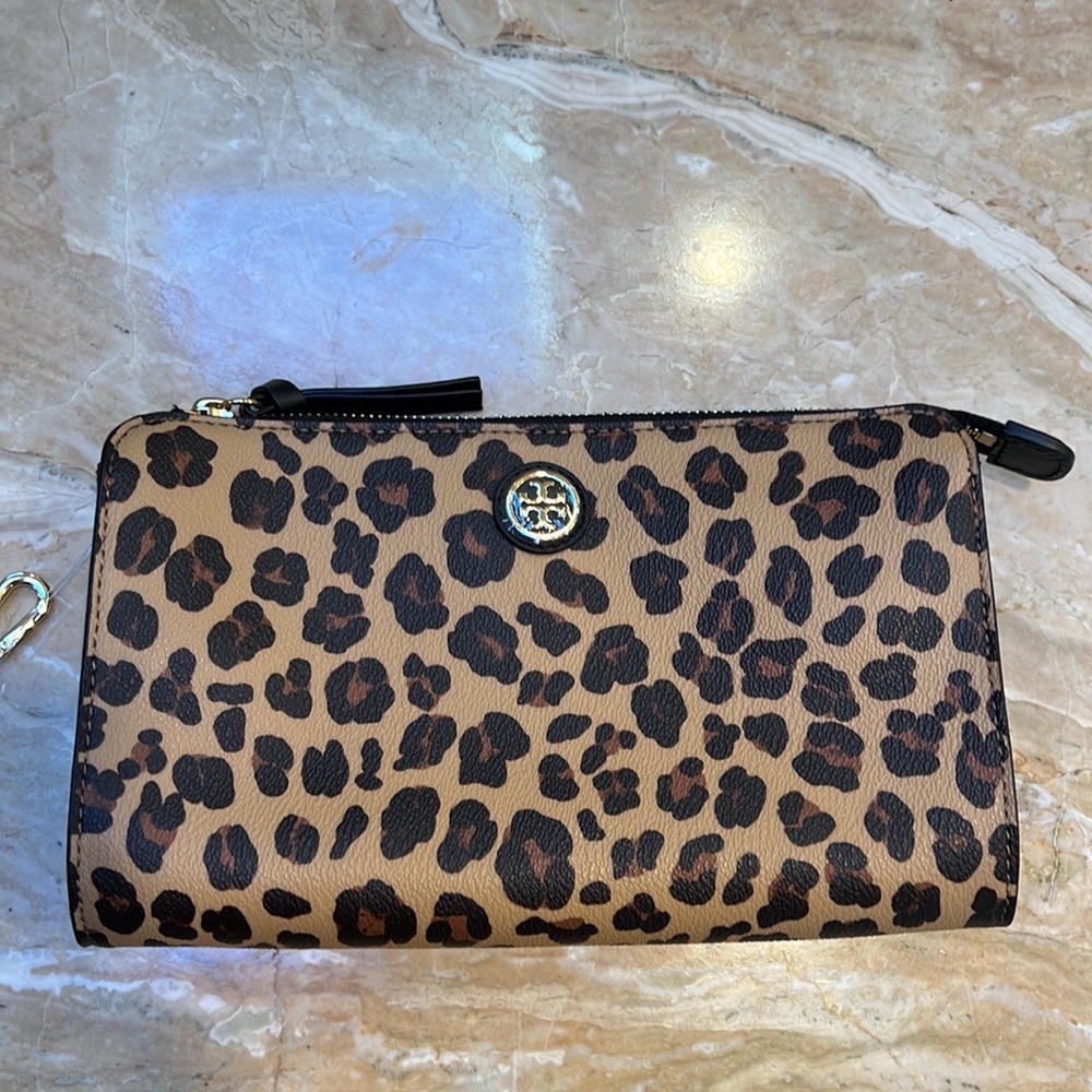 Tory Burch Kerrington Wallet Cross-Body Ocelot Leopard